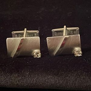 Vintage Pioneer Brushed Silver Tone Cufflinks
